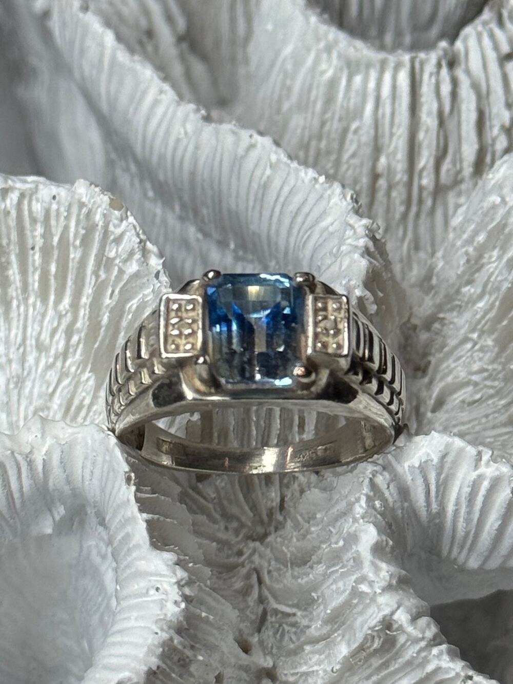 925 Sterling Silver Spinel Men'S Ring Size 8.5